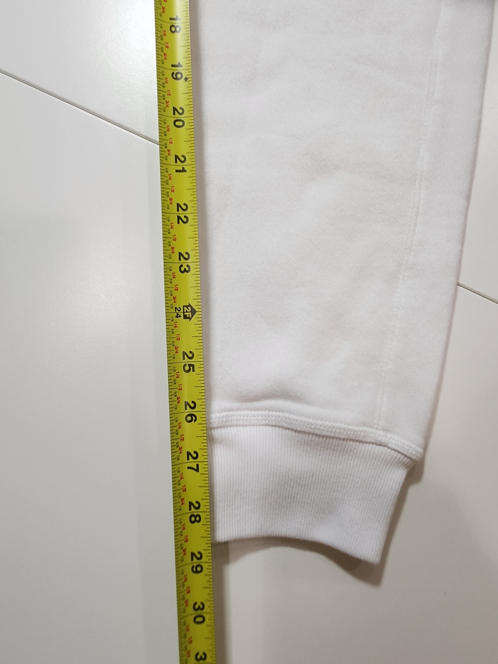 Hollister White Fleece Joggers Sweatpants Size Medium Tall MT Drawstring Pockets - Picture 11 of 12